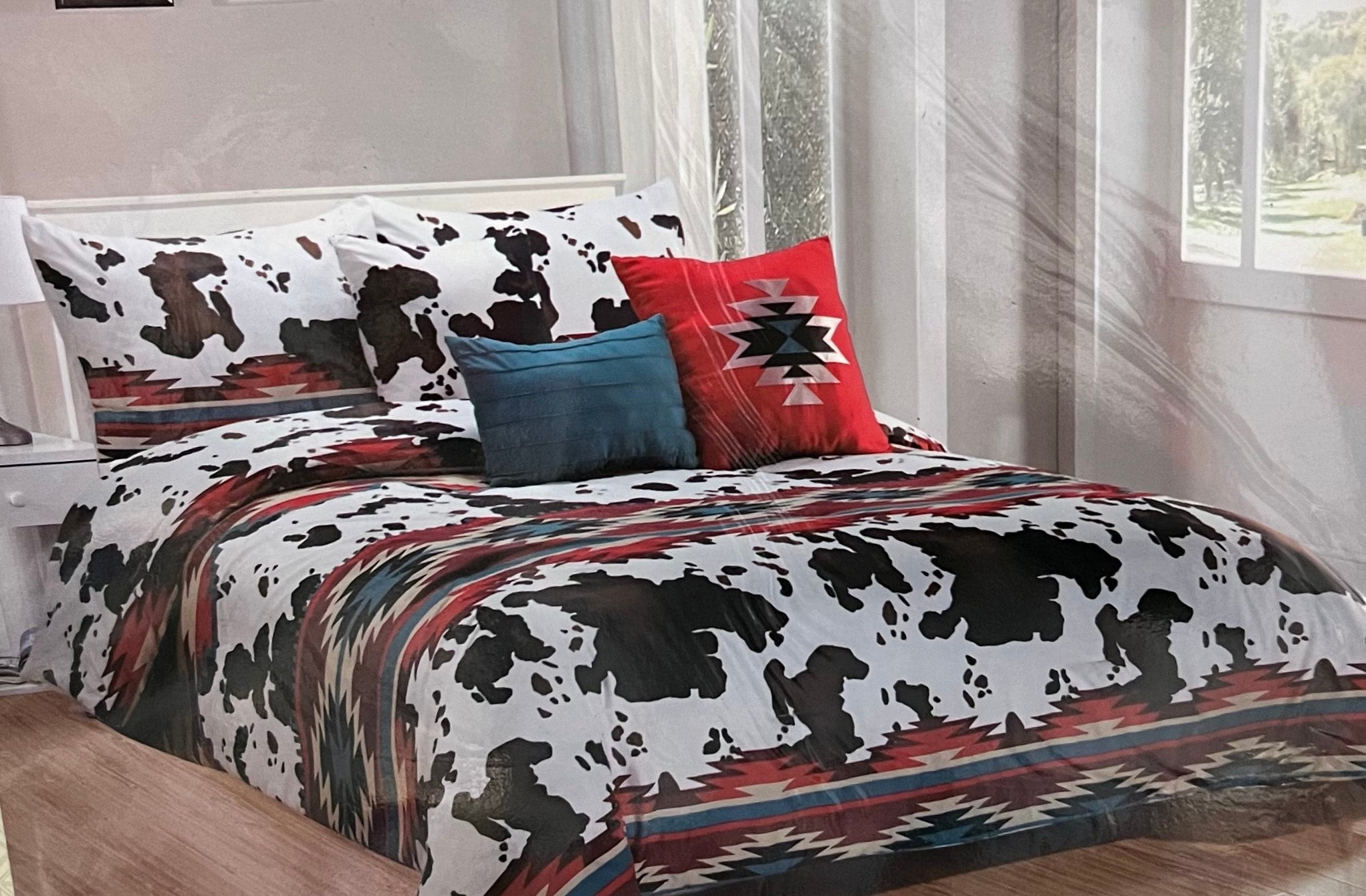 Aztec Cow Print 6 Piece Comforter Set Rowdy Bell Co.