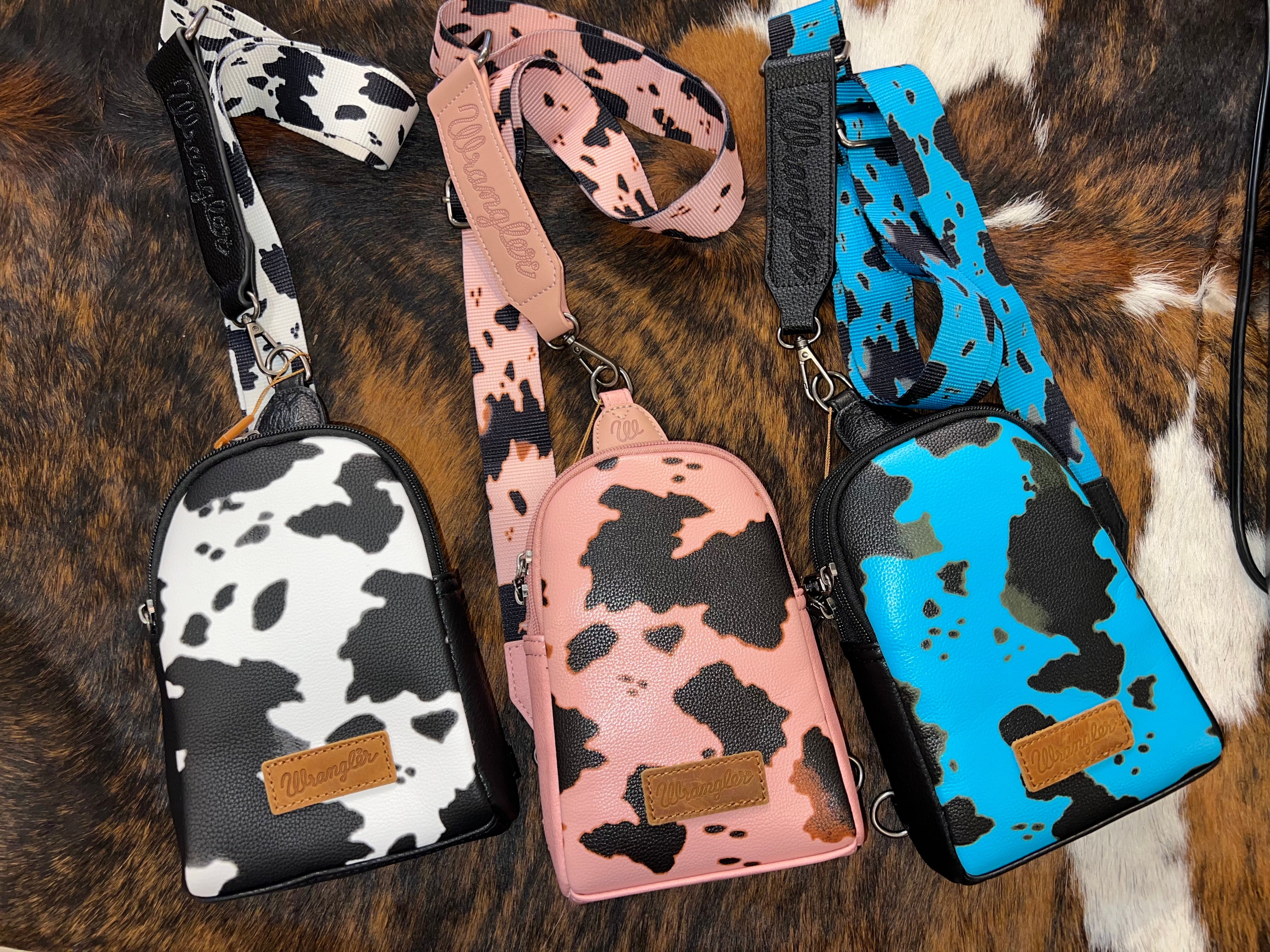 Crossbody Leather Bag Wrangler Cow Print Fanny Pack Rowdy Bell